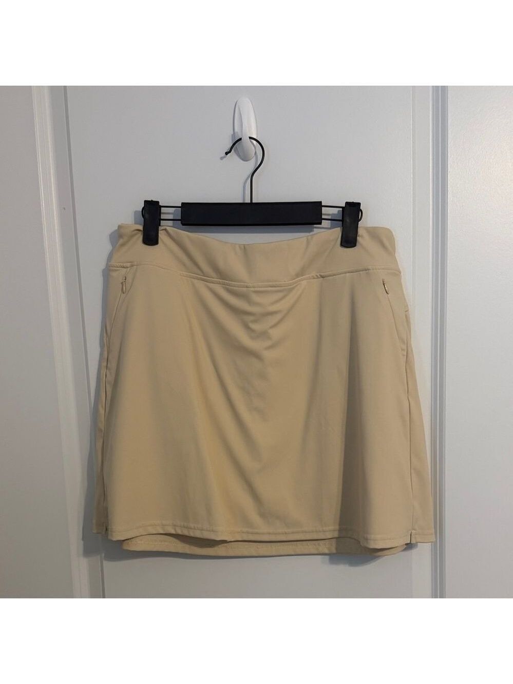 Oyamiki Golf Skirts High Waisted Skorts for Summer with 4 Pockets, Khaki, XL - Picture 7 of 10